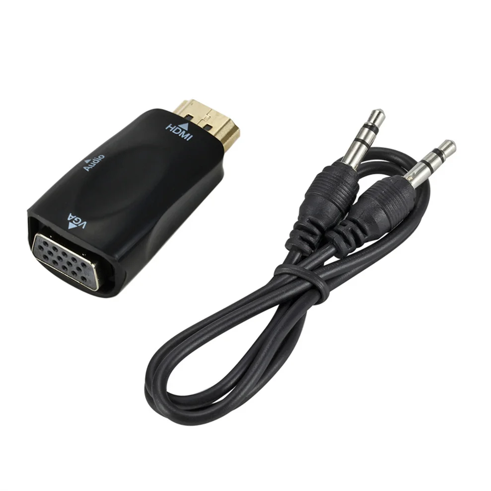 1080P HDMI-совместимый с VGA адаптер кабель штекер к Famale HDMI в конвертер для ПК ноутбука