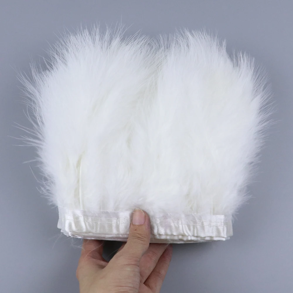 Белая пушистая мягкая отделка Marabou с бахромой 1 метр 10 15 см окрашенная цветная