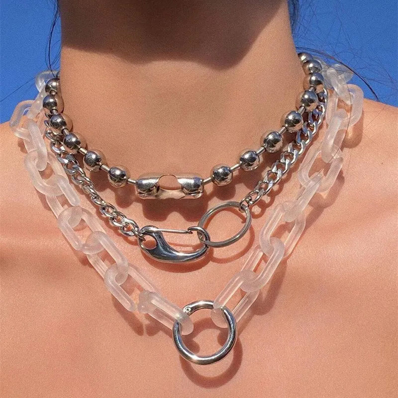 FishSheep Rock Puck Transparent Acrylic Chain Necklace Layered Big Chain Lock Pendant Necklace Women Men 2020 Fashion Jewelry
FishSheep Rock Puck Transparent Acrylic Chain Necklace Layered Big Chain Lock Pendant Necklace Women Men 2020 Fashion Jewelry
