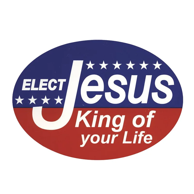ELECT JESUS KING OF YOUR LIFE Oval PVC Motorcycle Car Sticker Waterproof Sun Protection Anti-UV Apply To Car Window Windshield
ELECT JESUS KING OF YOUR LIFE Oval PVC Motorcycle Car Sticker Waterproof Sun Protection Anti-UV Apply To Car Window Windshield