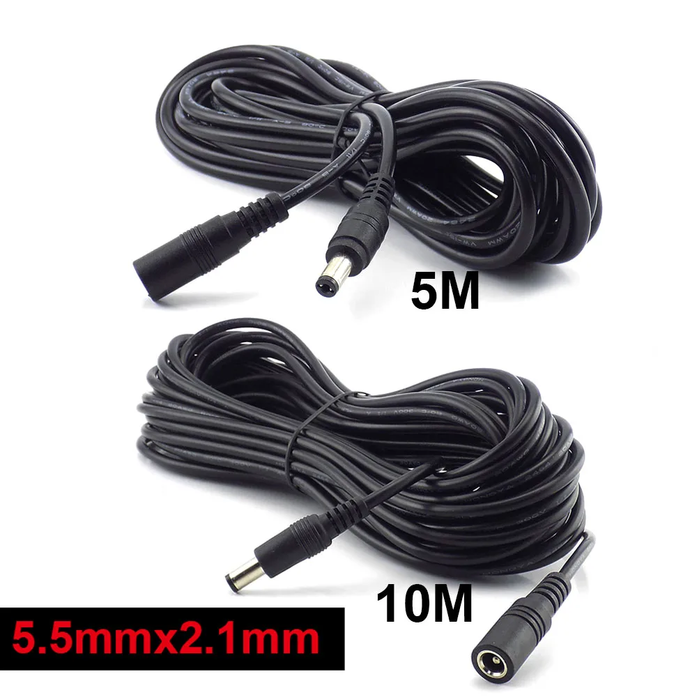 5m 10m 12V DC Power Supply Cable Extension Cord Female to Male Plug 5.5mmx2.1mm Adapter For CCTV Camera lED Light Strip
5m 10m 12V DC Power Supply Cable Extension Cord Female to Male Plug 5.5mmx2.1mm Adapter For CCTV Camera lED Light Strip