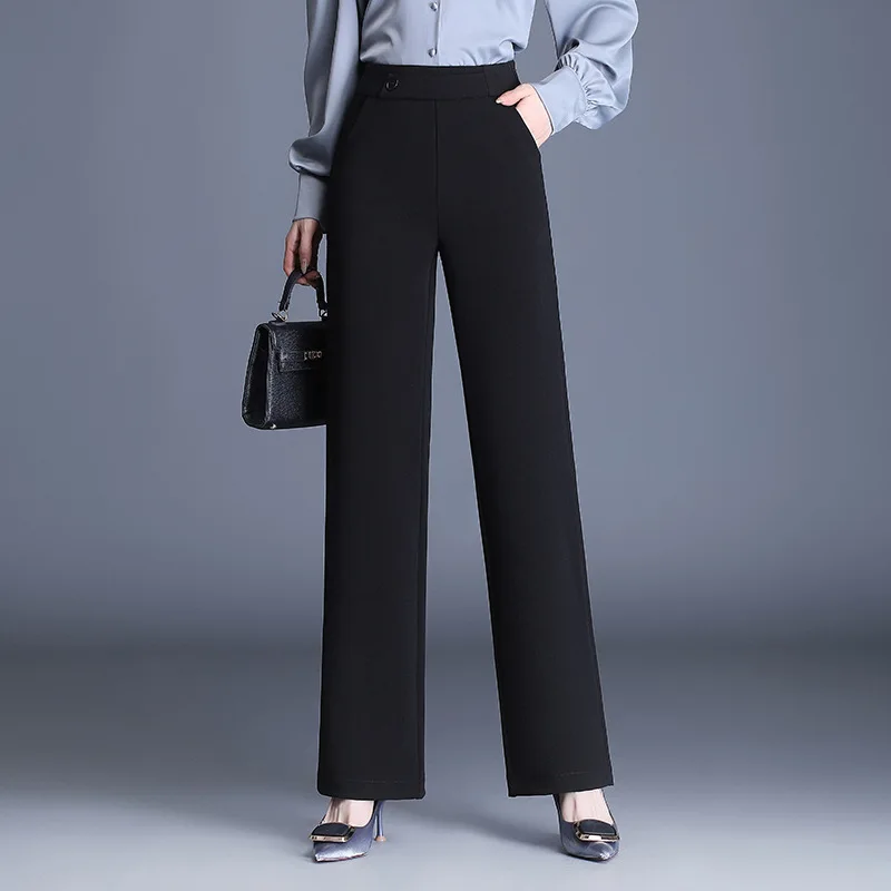 Black Suit Wide Leg Pants Women 2021 Autumn New High Waisted Loose Casual Straight Trousers Office Lady Elegant 2120
Black Suit Wide Leg Pants Women 2021 Autumn New High Waisted Loose Casual Straight Trousers Office Lady Elegant 2120