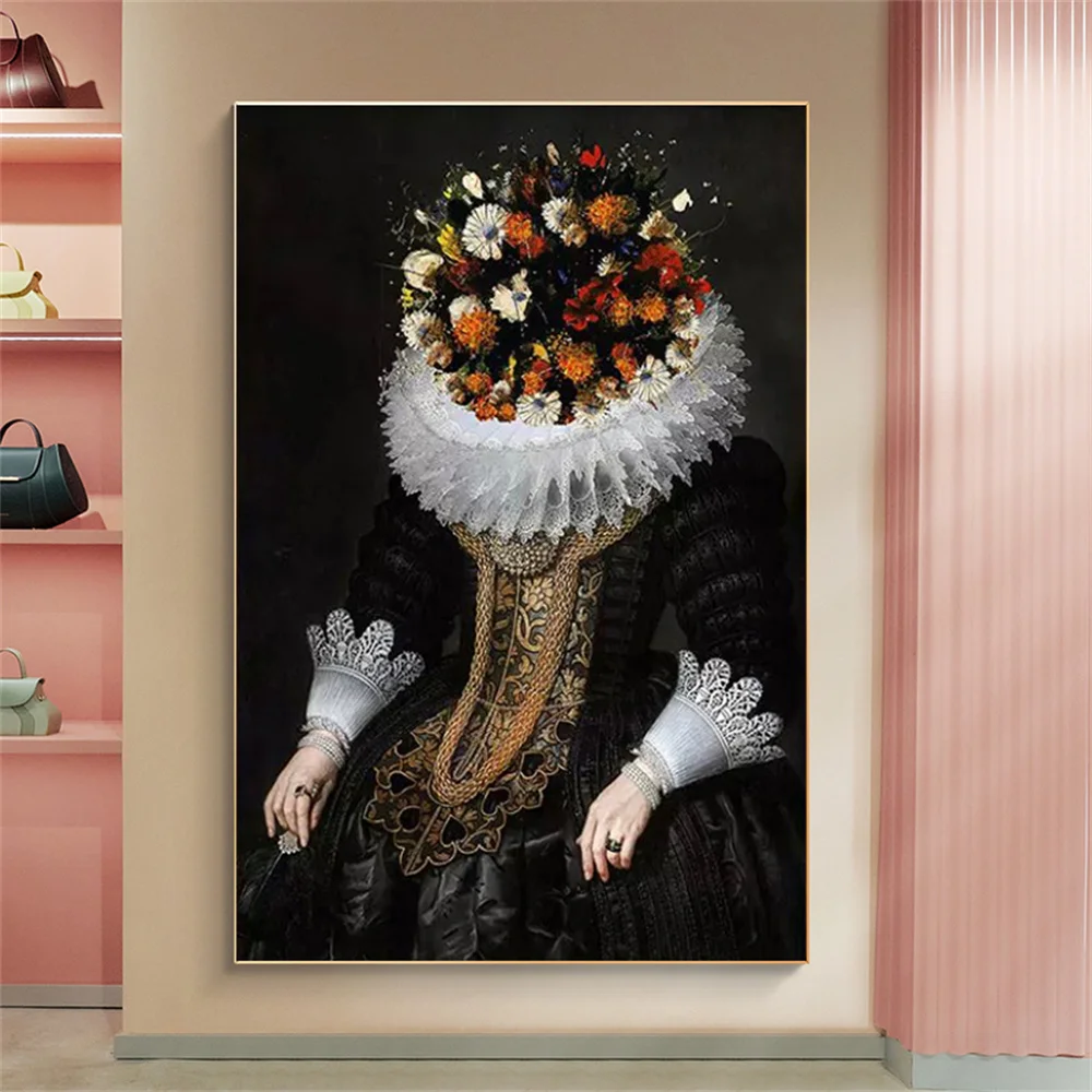 Western Art Portrait Head of Flowers Canvas Painting Retro Posters and Prints Wall Art Picture for Nordic Room Decor Cuadros
Western Art Portrait Head of Flowers Canvas Painting Retro Posters and Prints Wall Art Picture for Nordic Room Decor Cuadros