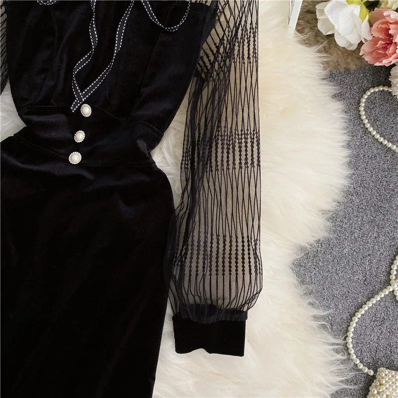 Spring Autumn Sexy Mesh Patchwork Mini Dress Women Elegant O-Neck Long Sleeve High Waist Vestidos Female Slim Robe New Fashion
Spring Autumn Sexy Mesh Patchwork Mini Dress Women Elegant O-Neck Long Sleeve High Waist Vestidos Female Slim Robe New Fashion