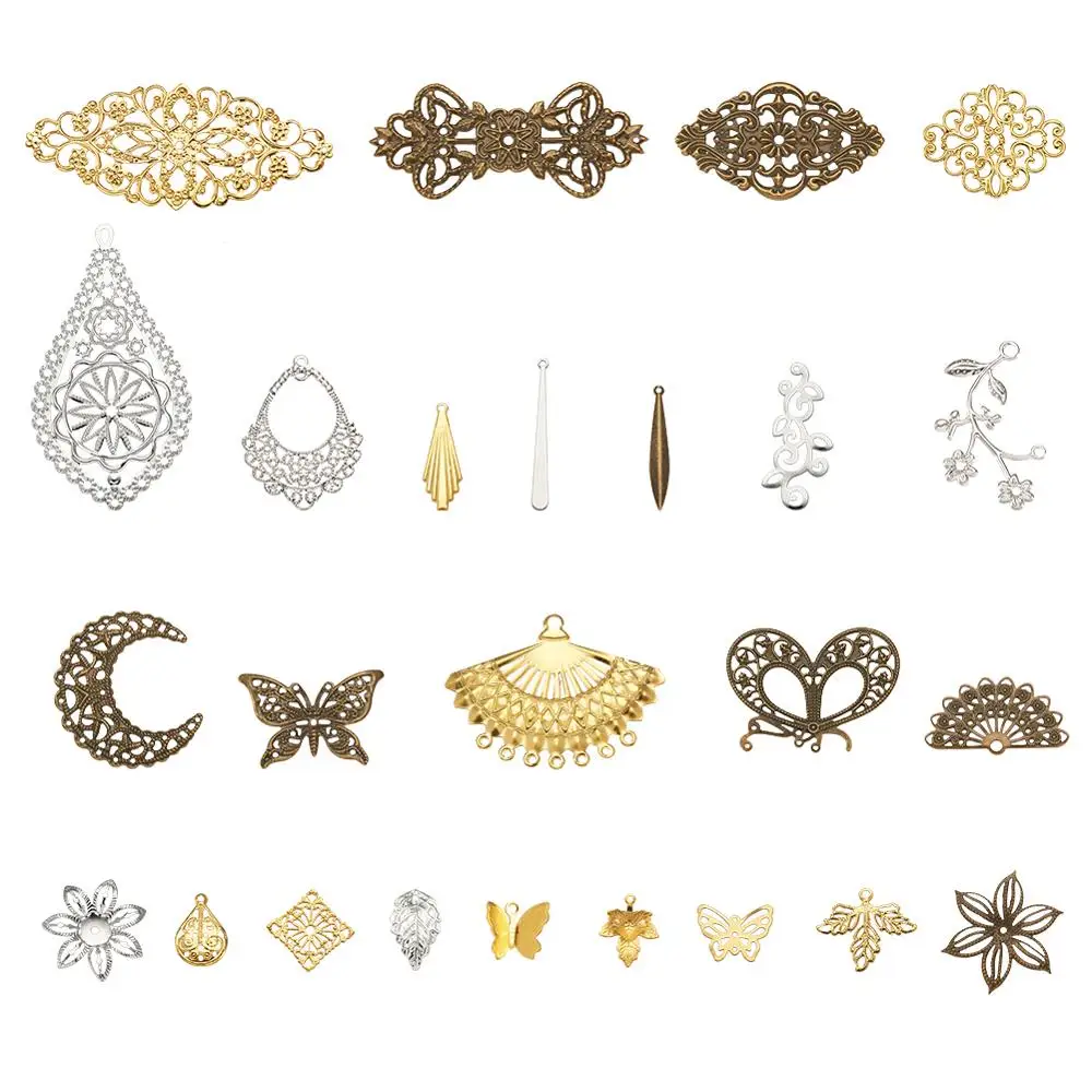 Iron Computer Beaded Patch Iron Pendants Iron Filigree Joiners Links and Brass Charms, Mixed Shapes, Mixed Color
Iron Computer Beaded Patch Iron Pendants Iron Filigree Joiners Links and Brass Charms, Mixed Shapes, Mixed Color