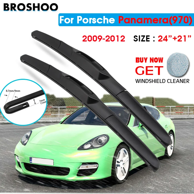 

Car Wiper Blade For Porsche Panamera(970) 24"+21" 2009-2012 Windscreen Windshield Wipers Blades Window Wash Fit U Hook Arms