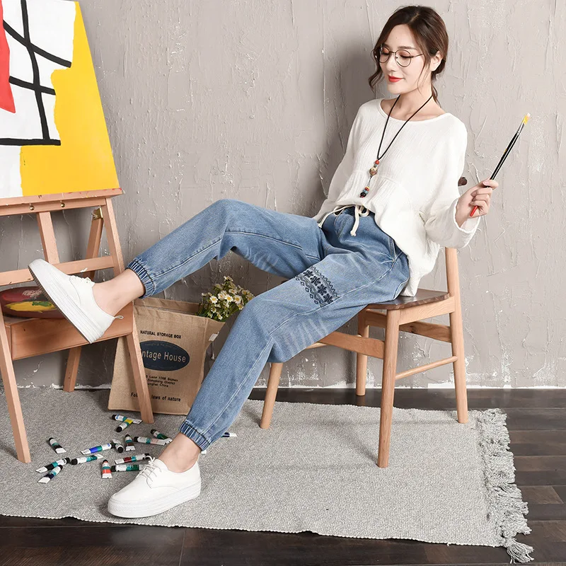 Women'S Jeans Cotton Material Embroidery 2020 Embroidered Loose Beam Feet Harem Pants Large Size Jeans Korean Loose Loose Skinny
Women'S Jeans Cotton Material Embroidery 2020 Embroidered Loose Beam Feet Harem Pants Large Size Jeans Korean Loose Loose Skinny