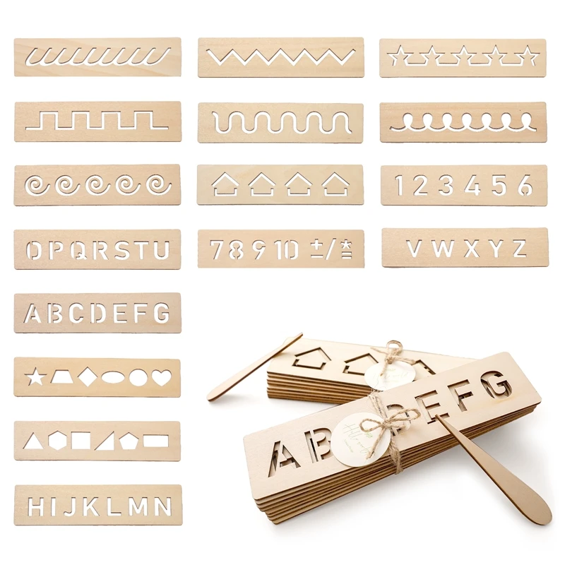 Wooden Montessori Pen Control Board Learning Word Spelling Letter Depict Line Practice Board Children Cognitive Training Toys
Wooden Montessori Pen Control Board Learning Word Spelling Letter Depict Line Practice Board Children Cognitive Training Toys