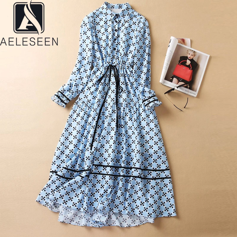 AELESEEN Women Blue Shirt Dress Spring Autumn Runway Fashion Flower Print Long Sleeve Bow Irregular Elegant Party Dress
AELESEEN Women Blue Shirt Dress Spring Autumn Runway Fashion Flower Print Long Sleeve Bow Irregular Elegant Party Dress