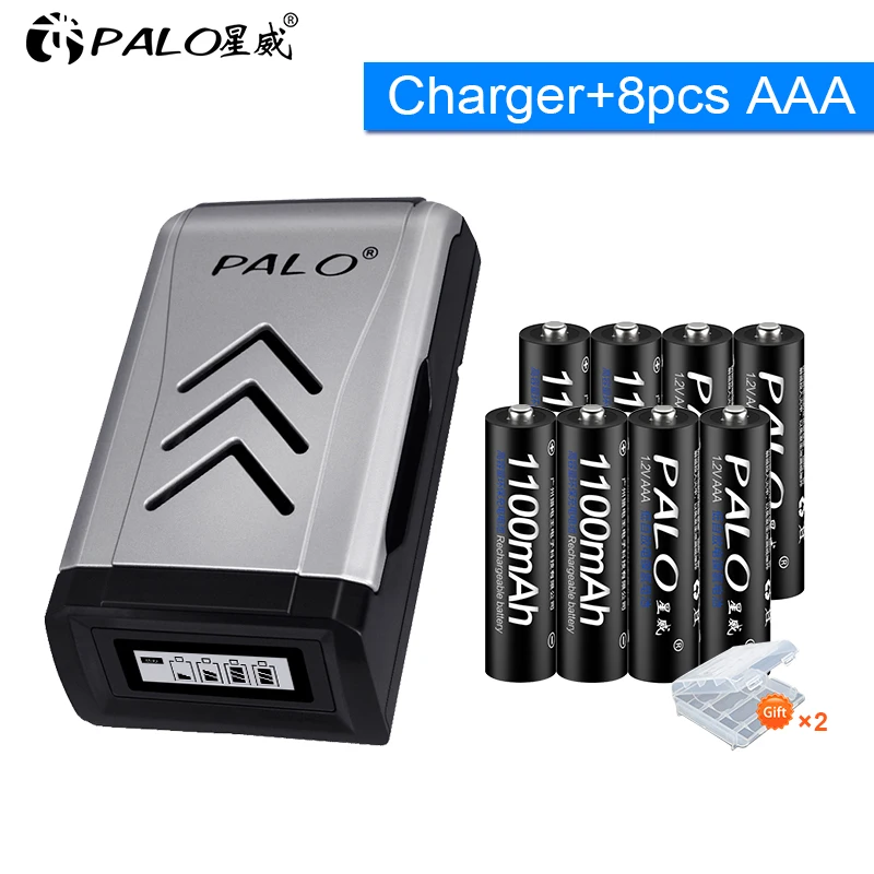 Аккумуляторные батарейки PALO 1100 мАч Ni-MH 1 2 в AAA аккумуляторные для камеры микрофона