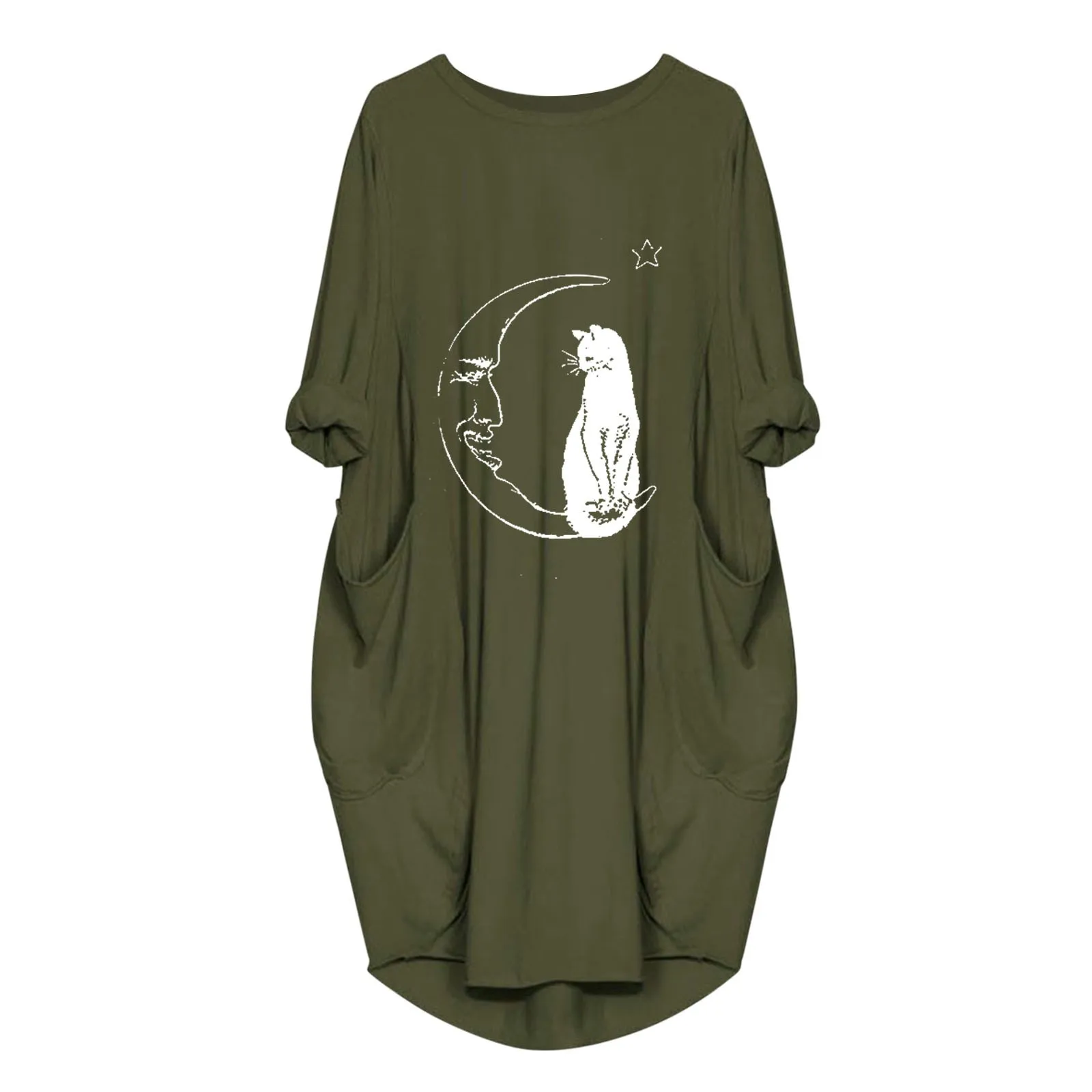 40# Casual Cat Moon Print Women Loose All-match Long Sleeve Dresses For Women 2021 Vintage Dress Women Summer Vestido De Mujer
40# Casual Cat Moon Print Women Loose All-match Long Sleeve Dresses For Women 2021 Vintage Dress Women Summer Vestido De Mujer
