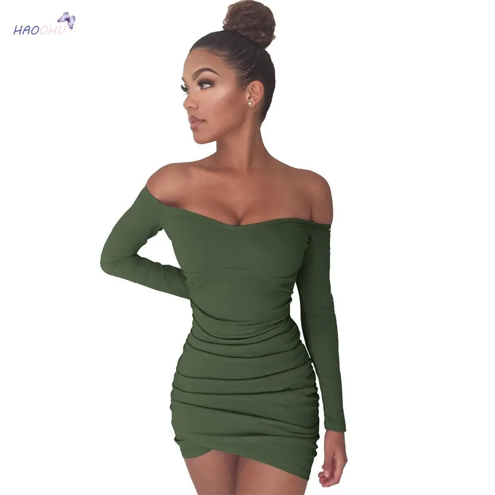 HAOOHU Summer Dress Summer Long Sleeve Sexy off-the-Shoulder Pleated Irregular Sheath Dress Vestidos Dress
HAOOHU Summer Dress Summer Long Sleeve Sexy off-the-Shoulder Pleated Irregular Sheath Dress Vestidos Dress
