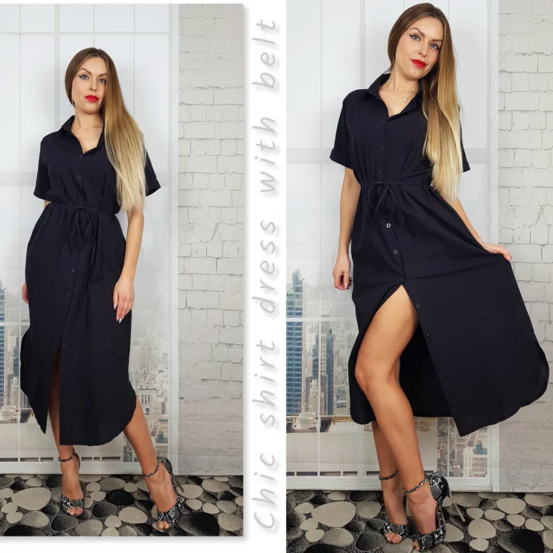 Women Summer Shirt Dress New Arrrival Casual Solid Color Loose Split Lace Up Dress Comfortable Cotton Linen Long Dress
Women Summer Shirt Dress New Arrrival Casual Solid Color Loose Split Lace Up Dress Comfortable Cotton Linen Long Dress