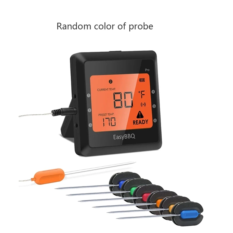Wireless Bluetooth Smart BBQ Thermometer Smart Cooking Thermometer with Stainless Steel Probes APP & LCD Display for Smoker
Wireless Bluetooth Smart BBQ Thermometer Smart Cooking Thermometer with Stainless Steel Probes APP & LCD Display for Smoker