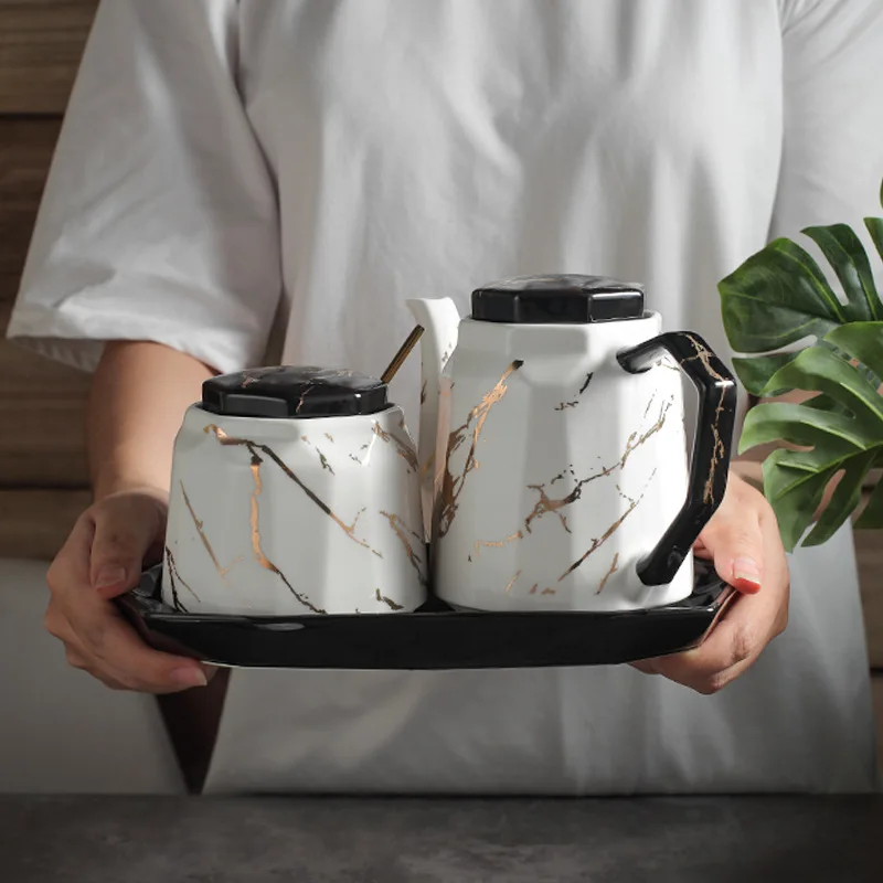 Marble Pattern Ceramics Salt Sugar Pepper Seasoning Can Soy Sauce Vinegar Oil Kitchen Cooking Tool Spice Jar Storage Bottle Rack
Marble Pattern Ceramics Salt Sugar Pepper Seasoning Can Soy Sauce Vinegar Oil Kitchen Cooking Tool Spice Jar Storage Bottle Rack