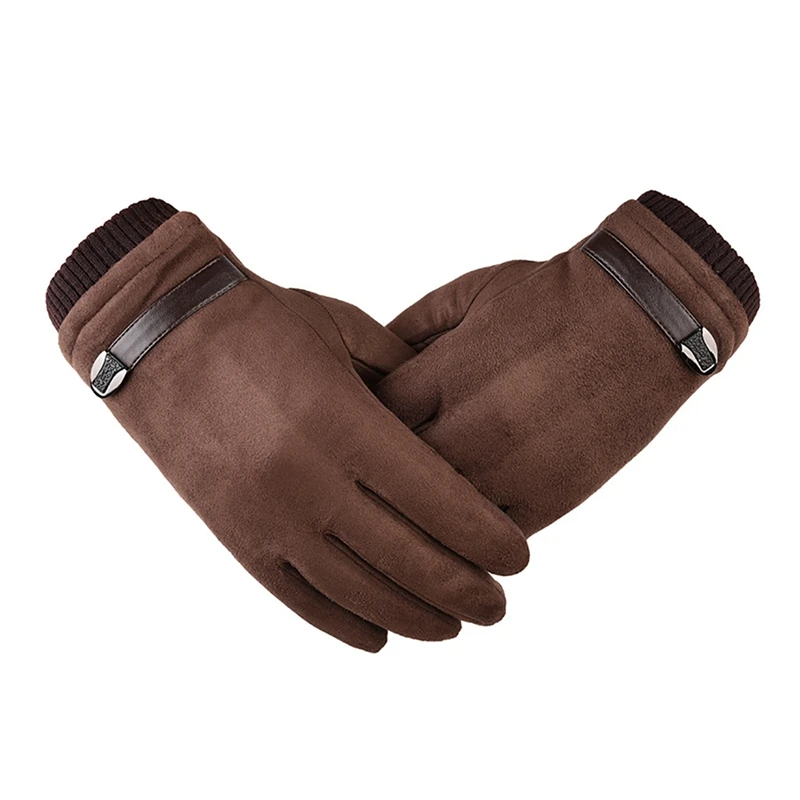 Winter Warm Touch Screen Riding Gloves Men's Motorcycle Warm Plush Gloves
