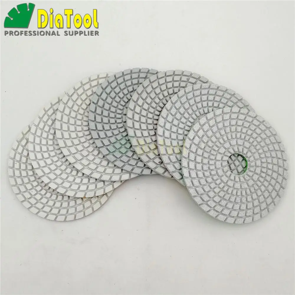 SHDIATOOL 7pcs/set 4"/100mm Diamond Wet Flexible Polishing Pads White Bond 8 Kind Grits White Resin Bond Stone Sanding Disc
SHDIATOOL 7pcs/set 4"/100mm Diamond Wet Flexible Polishing Pads White Bond 8 Kind Grits White Resin Bond Stone Sanding Disc