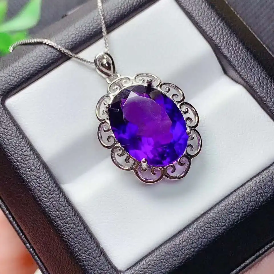 Natural and Real Amethyst necklace Solid S925 Sterling Silver For Women Colour Gem Stone Fine Jewelry
Natural and Real Amethyst necklace Solid S925 Sterling Silver For Women Colour Gem Stone Fine Jewelry