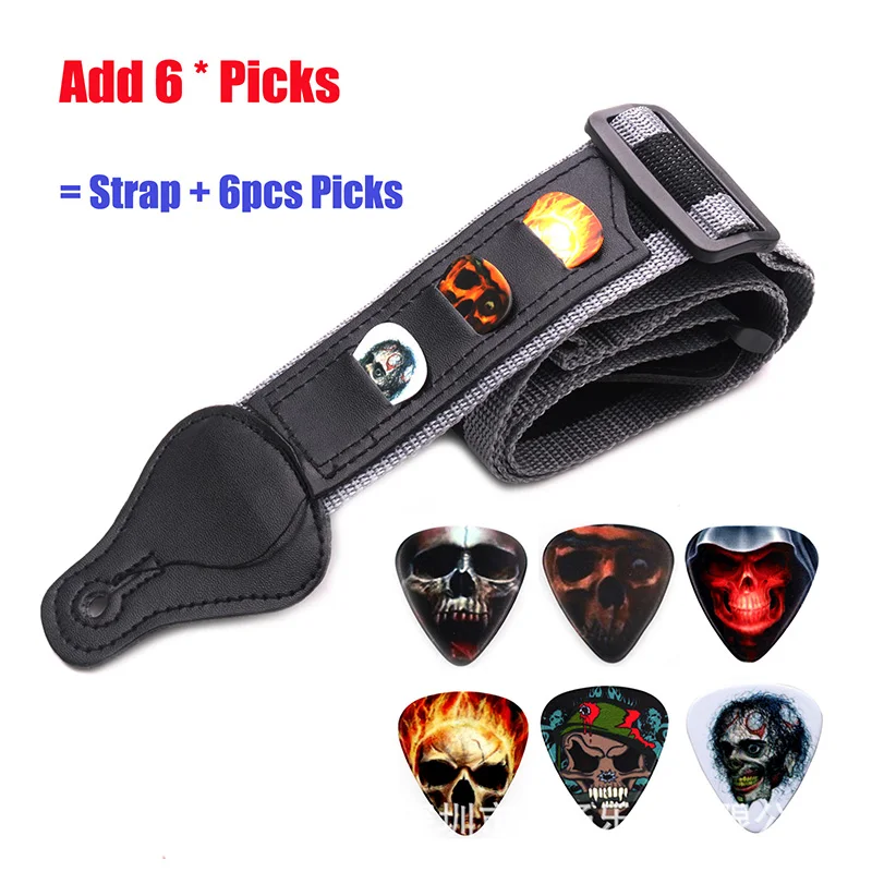 Adjustable Guitar Strap Soft Polyester Shoulder Strap Buckle Hanging Rope With 6pcs Pick for Folk guitar Guitar Accessories
Adjustable Guitar Strap Soft Polyester Shoulder Strap Buckle Hanging Rope With 6pcs Pick for Folk guitar Guitar Accessories