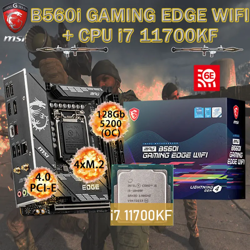 LGA 1200 MSI MPG B560i GAMING EDGE WIFI Motherboard Set + Intel i7 11700KF Combo DDR4 128GB M.2 Placa-mãe Kit Desktop Intel B560
LGA 1200 MSI MPG B560i GAMING EDGE WIFI Motherboard Set + Intel i7 11700KF Combo DDR4 128GB M.2 Placa-mãe Kit Desktop Intel B560