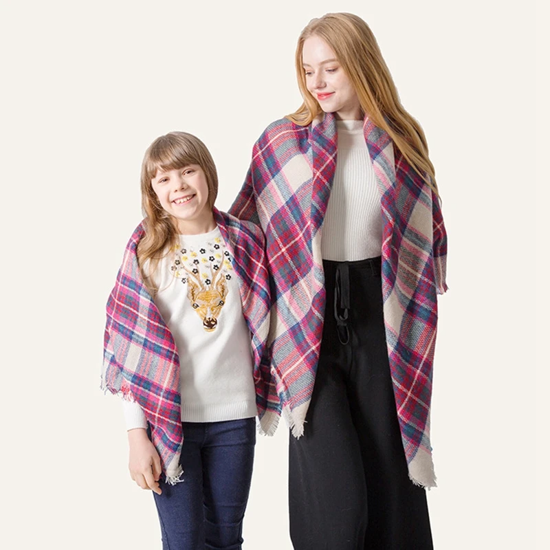 Parent-Child Scarf Women Plaid Warm Shawls Kids Wrap Triangular Scarf for Girls
Parent-Child Scarf Women Plaid Warm Shawls Kids Wrap Triangular Scarf for Girls
