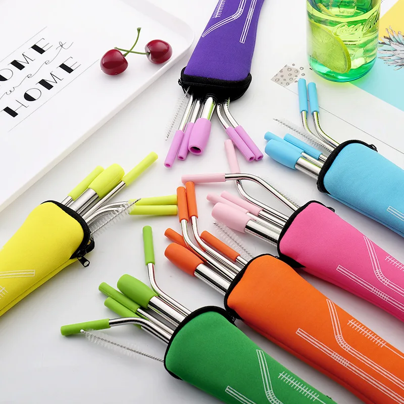 6Pcs/set Reusable Stainless Steel Straws Straight Bent Drinking Straws with Silicone Tips for Hot Cold Beverage Drink Bar Tools
6Pcs/set Reusable Stainless Steel Straws Straight Bent Drinking Straws with Silicone Tips for Hot Cold Beverage Drink Bar Tools