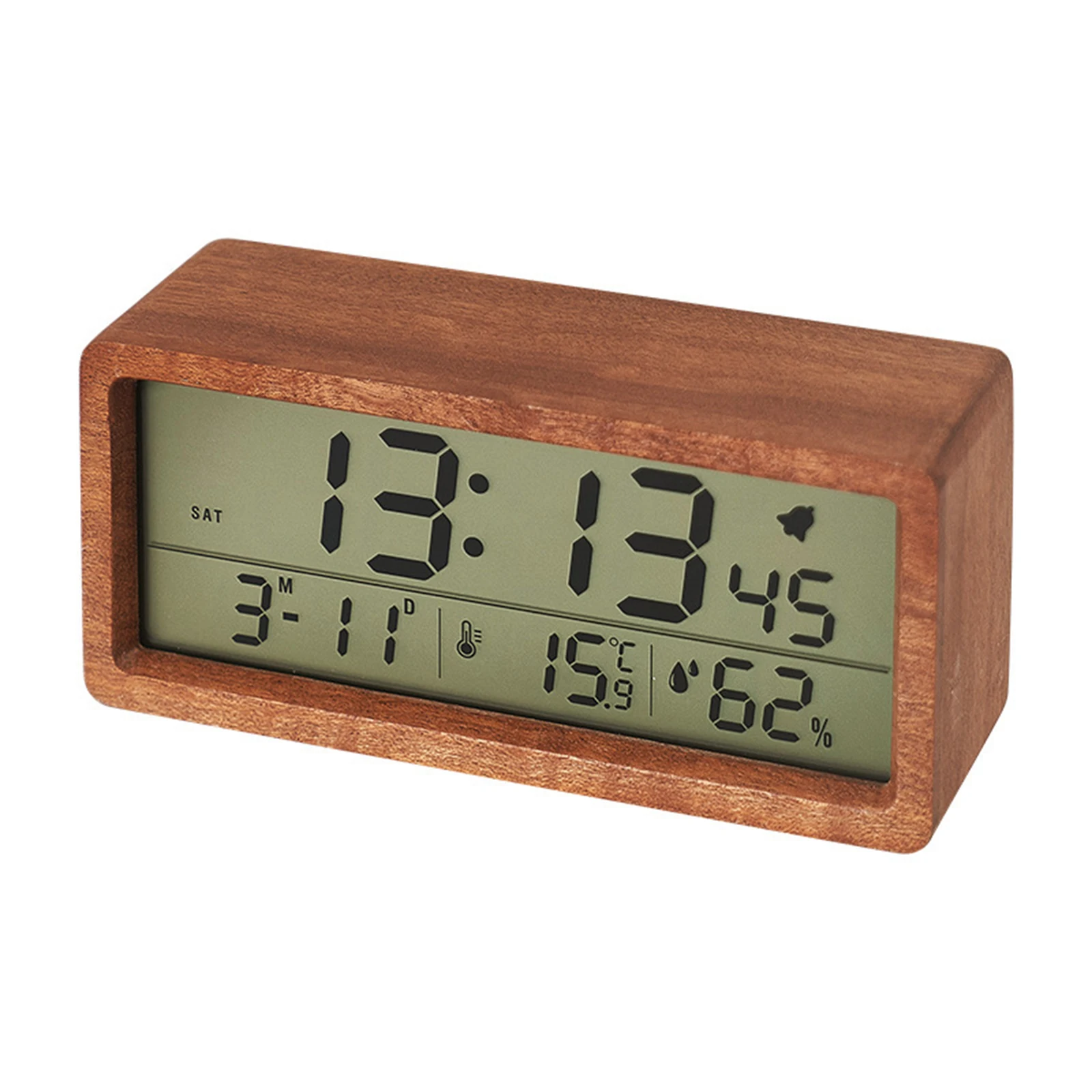 Wood Digital Alarm Clock Battery Powered Wooden LCD Clock With Backlight Snooze Temperature And Humidity For Bedroom Dorm
Wood Digital Alarm Clock Battery Powered Wooden LCD Clock With Backlight Snooze Temperature And Humidity For Bedroom Dorm