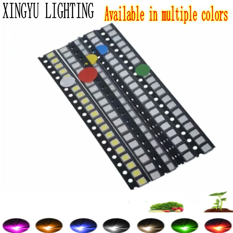

100pcs 3528 1210 SMD LED Red Green Blue Yellow White UV Light Super Bright Emitting Diode PCB DIY Assorted Kit 3.5*2.8*1.9mm 100