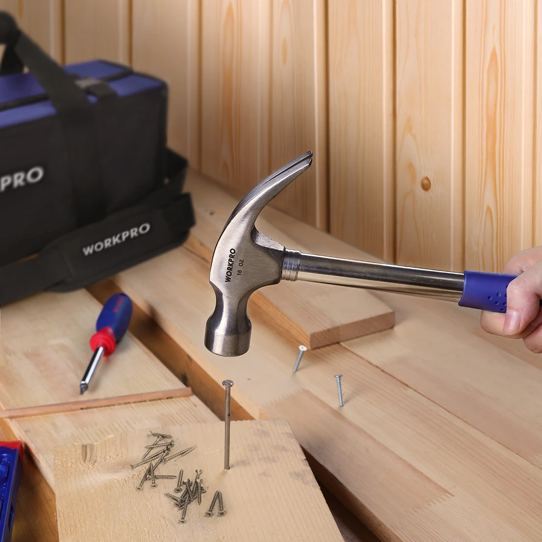 WORKPRO 156 шт. набор инструментов для ремонта дома ударная Отвертка Плоскогубцы