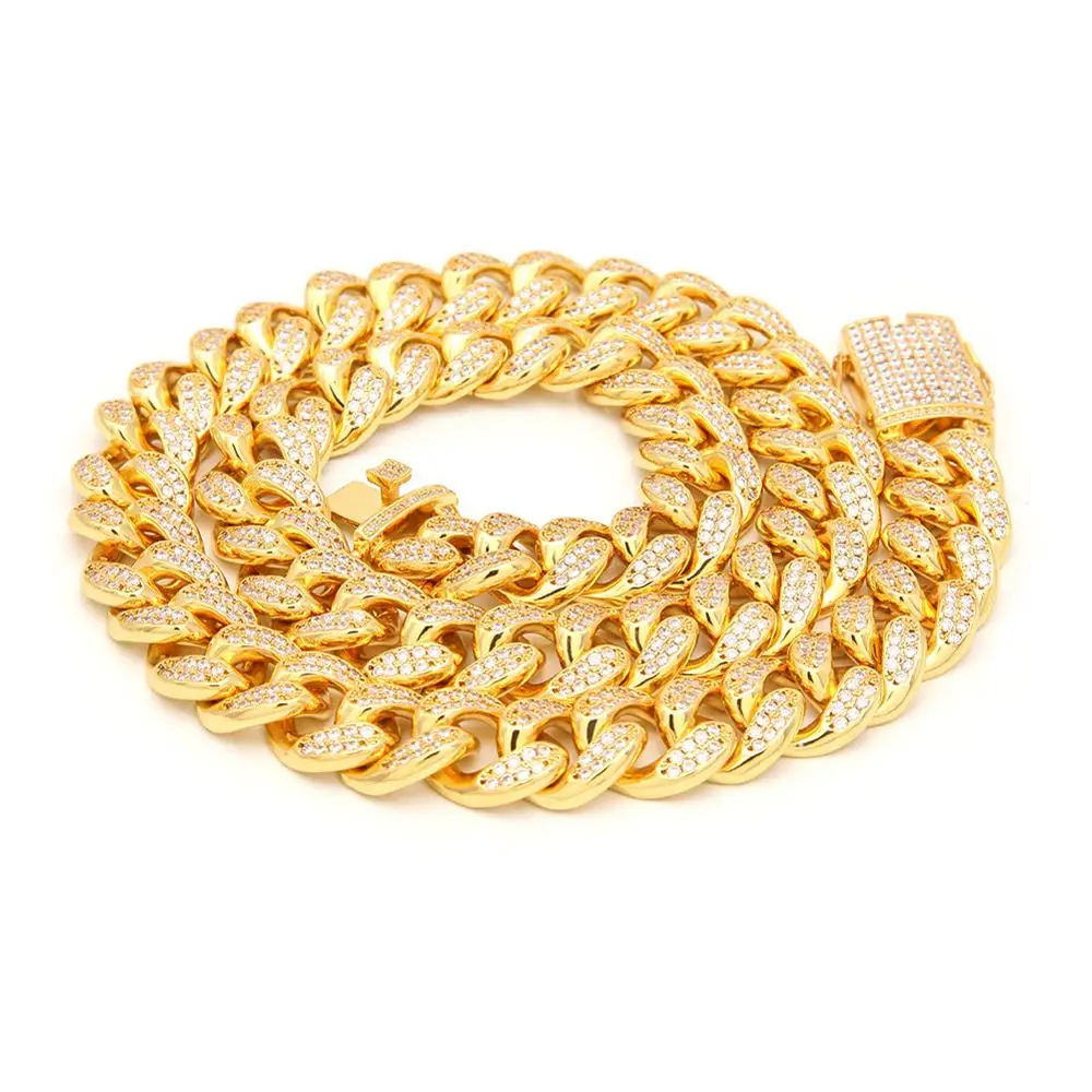 Ice Crystal Cubic Zircon Powder Hip Hop Cuban Chain 16 18 20 22 24 Inch Gold Necklace Men personality Charm Jewelry Gift
Ice Crystal Cubic Zircon Powder Hip Hop Cuban Chain 16 18 20 22 24 Inch Gold Necklace Men personality Charm Jewelry Gift