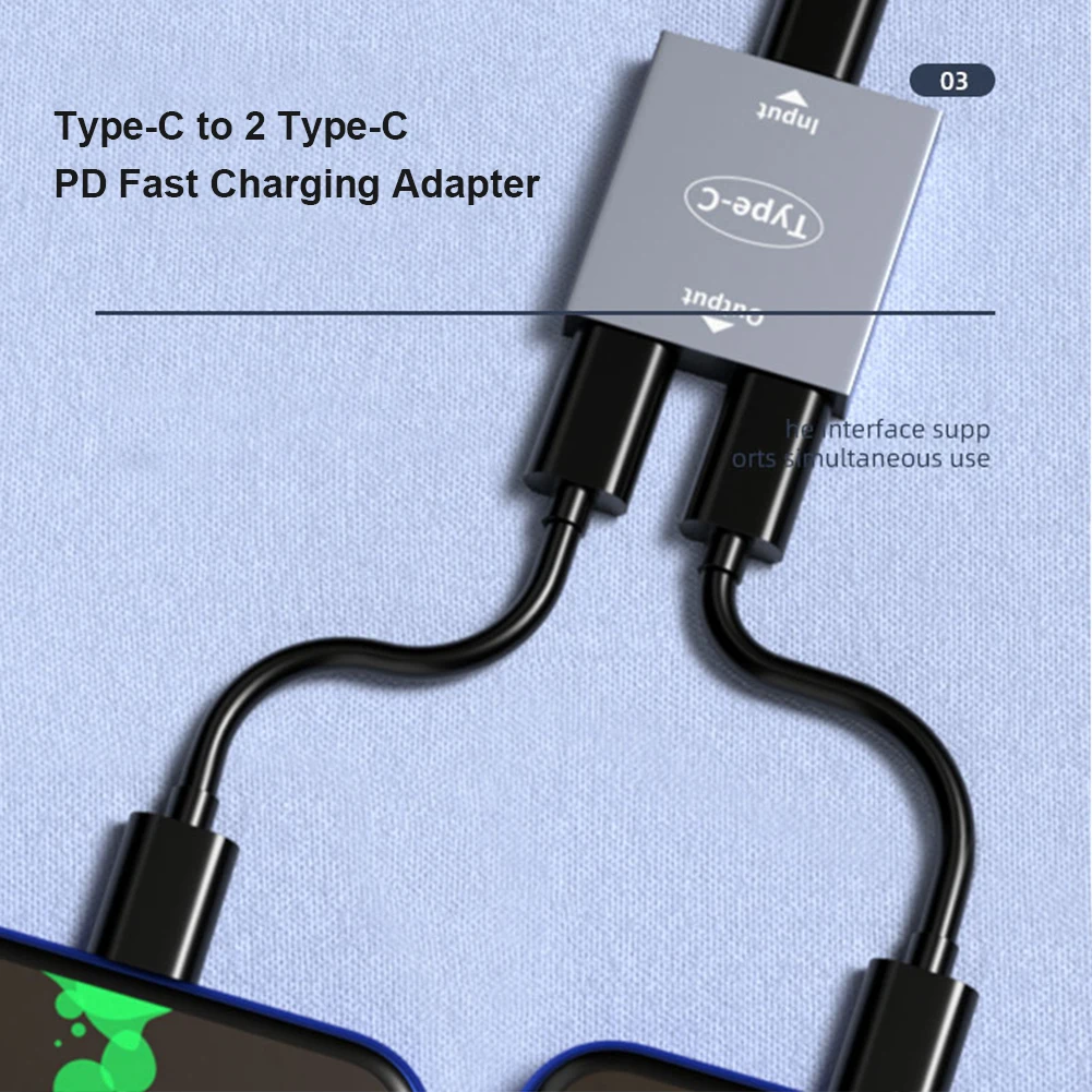 Type-C to 2 Type-C PD Fast Charging Adapter Connector High-Speed 3A Aluminum Alloy Converter Coupler for Mobile Phone Laptop
Type-C to 2 Type-C PD Fast Charging Adapter Connector High-Speed 3A Aluminum Alloy Converter Coupler for Mobile Phone Laptop