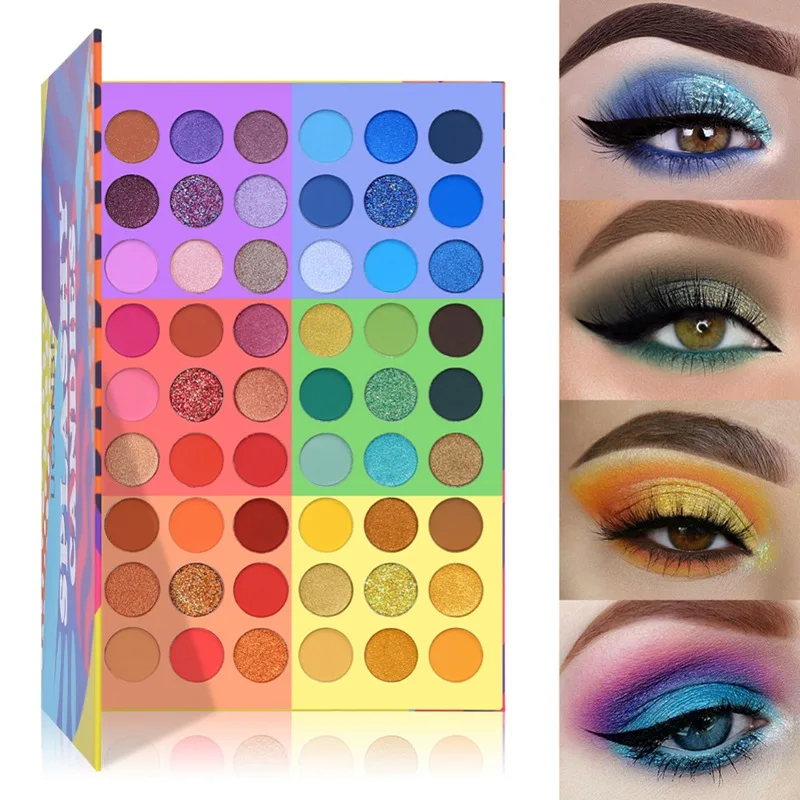6 In 1 Modern Splashy Candies 54 Colors Eye Shadow Palette Vivid Long Lasting Eyes Makeup Glitter Shimmer Matte Eyeshadow Powder
6 In 1 Modern Splashy Candies 54 Colors Eye Shadow Palette Vivid Long Lasting Eyes Makeup Glitter Shimmer Matte Eyeshadow Powder