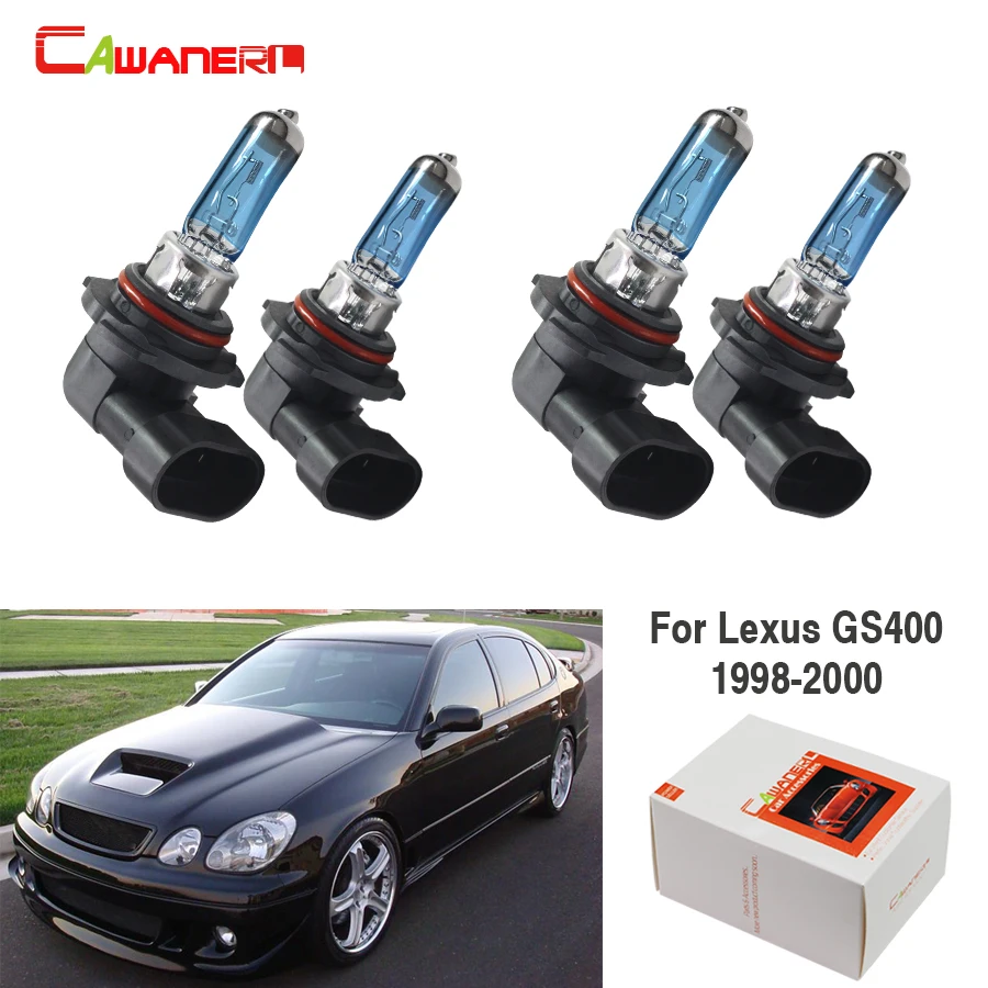 

Cawanerl 4 Pieces 9005 + 9006 100W Car Light Headlight High Low Beam Halogen Bulb 4300K 12V For Lexus GS400 Sedan 3.0L 1998-2000