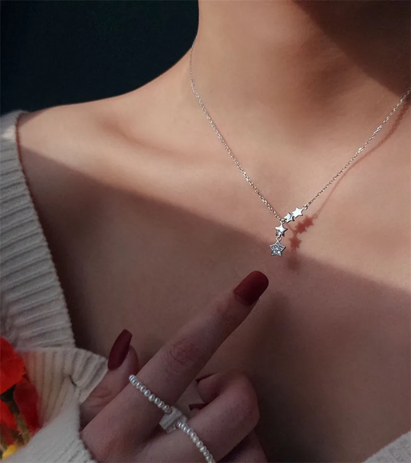 French Style Women Luxury Jewelry Tassel Star Clavicalis Chokers Girls 925 Sterling Silver Cute Super Mini Bright Short Necklace
French Style Women Luxury Jewelry Tassel Star Clavicalis Chokers Girls 925 Sterling Silver Cute Super Mini Bright Short Necklace