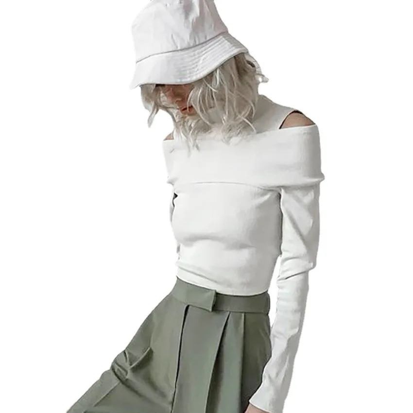 Autumn Women Solid Color Long Sleeve Stand-UP Collar Slim Off Shoulder Sweater
Autumn Women Solid Color Long Sleeve Stand-UP Collar Slim Off Shoulder Sweater