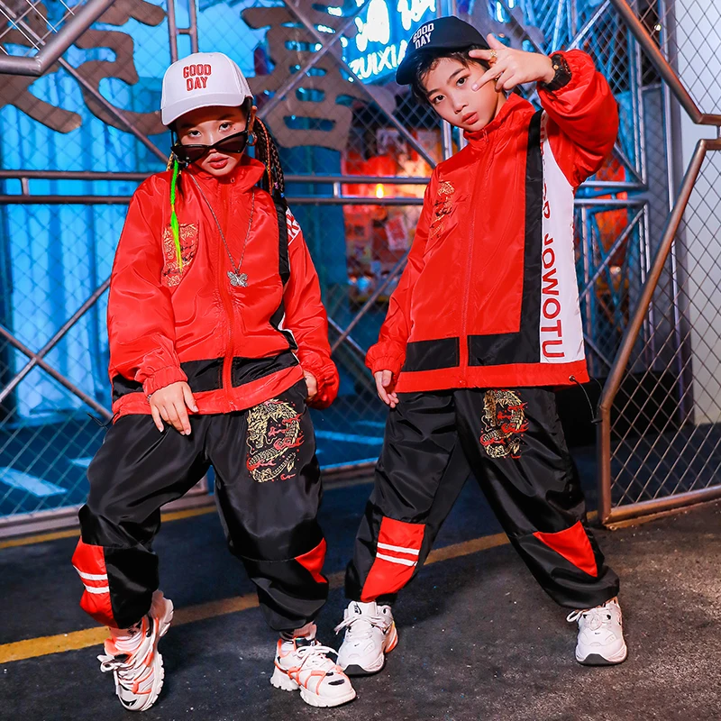 Children'S Hip-Hop Clothes Red Sweater Hiphop Pants Outfits Jazz Performance Costumes Street Dance Wear Rave Clothes DQS7888
Children'S Hip-Hop Clothes Red Sweater Hiphop Pants Outfits Jazz Performance Costumes Street Dance Wear Rave Clothes DQS7888