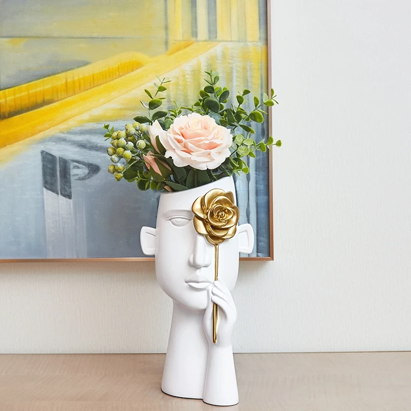 Resin Vases Home Decoration Accessories Character Statue Flower Vase Abstract Art Craft Flower Pot Living Room Desktop Ornaments
Resin Vases Home Decoration Accessories Character Statue Flower Vase Abstract Art Craft Flower Pot Living Room Desktop Ornaments