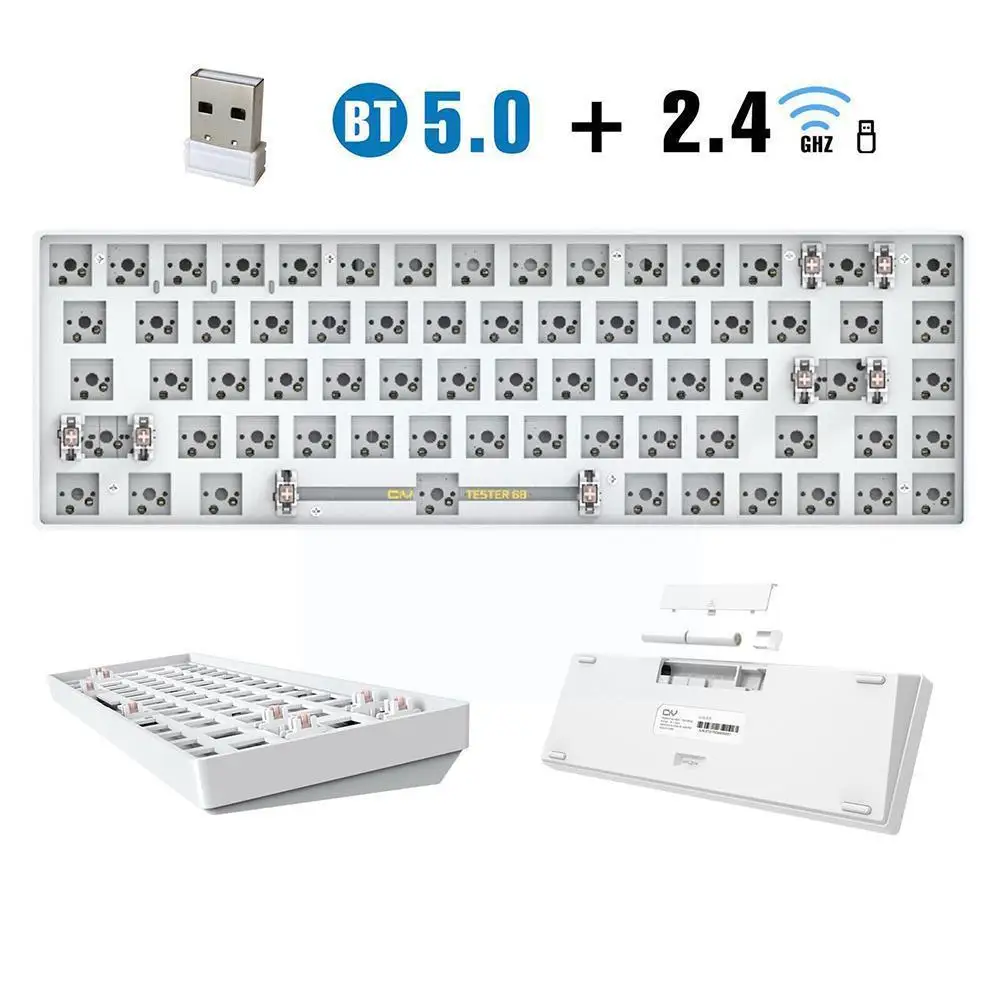 Двухрежимная Bluetooth 5,0 + беспроводная механическая клавиатура 2,4g комплект с механической базой осевая Беспроводная Bluetooth клавиатура Tester6 H3x8
Двухрежимная Bluetooth 5,0 + беспроводная механическая клавиатура 2,4g комплект с механической базой осевая Беспроводная Bluetooth клавиатура Tester6 H3x8