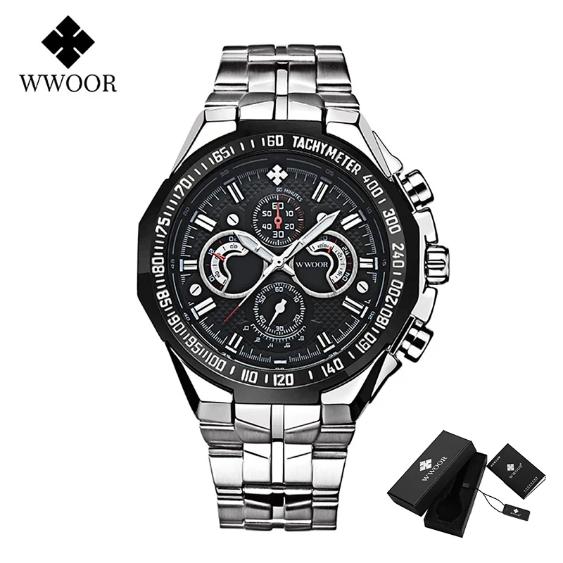 WWOOR Watch Men Top Brand Luxury Black Sports Mens Watches Military Business Quartz Waterproof Stainles Steel Watch Reloj Hombre
WWOOR Watch Men Top Brand Luxury Black Sports Mens Watches Military Business Quartz Waterproof Stainles Steel Watch Reloj Hombre