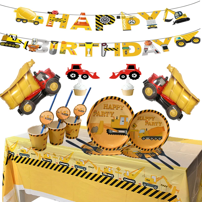 Construction Vehicle Party Decorations Cars Disposable Tableware Set Cupcake Toppers Banners Balloons for Kids Birthday Boy
Construction Vehicle Party Decorations Cars Disposable Tableware Set Cupcake Toppers Banners Balloons for Kids Birthday Boy
