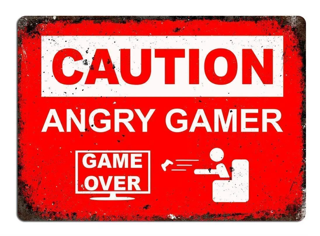 Tin Signs Vintage Funny Man Cave Signs Caution Anger Gamer Game Over 12x8 Inch Cafe Home Iron Mesh Fence Farm Wall Decor 
Tin Signs Vintage Funny Man Cave Signs Caution Anger Gamer Game Over 12x8 Inch Cafe Home Iron Mesh Fence Farm Wall Decor