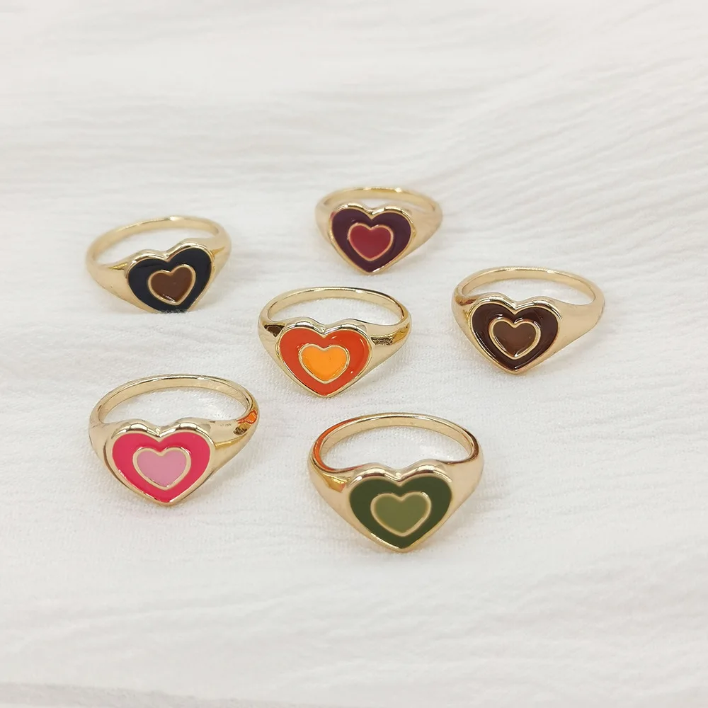 New ins creative simple color double-layer love ring cute retro dripping heart-shaped ring ladies men's girls fashion jewelry
New ins creative simple color double-layer love ring cute retro dripping heart-shaped ring ladies men's girls fashion jewelry