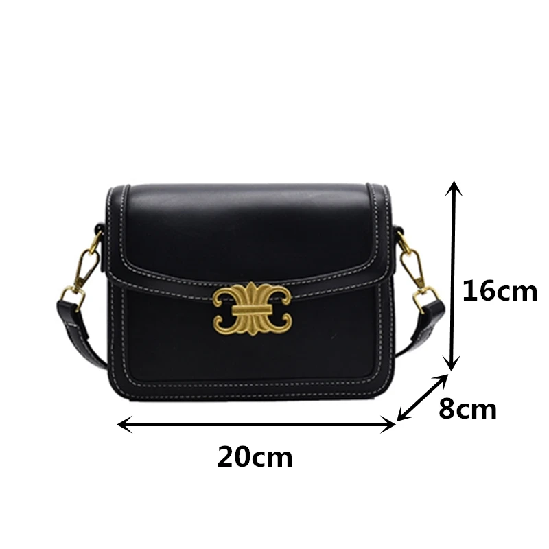 Black Women's Pu Leather Shoulder Bag All-Match Small Square Crossbody Bags Lady Unique Lock Handbag and Purse Sac De Luxe Femme
Black Women's Pu Leather Shoulder Bag All-Match Small Square Crossbody Bags Lady Unique Lock Handbag and Purse Sac De Luxe Femme