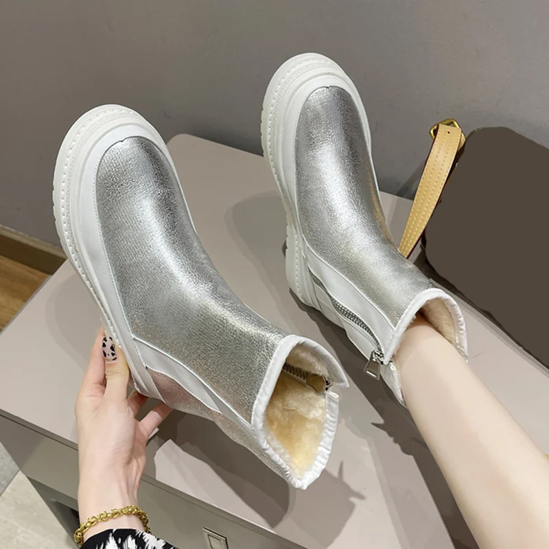 Женские ботинки с хлопковой подкладкой Rimocy, серебристые ботинки на толстой подошве, с боковой молнией, на массивной платформе, для зимы
Женские ботинки с хлопковой подкладкой Rimocy, серебристые ботинки на толстой подошве, с боковой молнией, на массивной платформе, для зимы