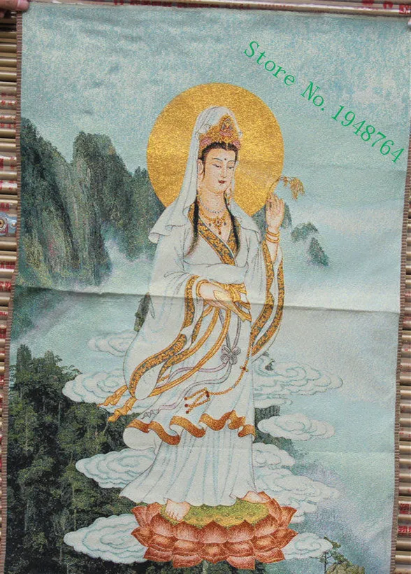 36 pulgadas de seda china bordado soporte Kwan-yin Guan Yin diosa Thangka pinturas Mural.
36 pulgadas de seda china bordado soporte Kwan-yin Guan Yin diosa Thangka pinturas Mural.