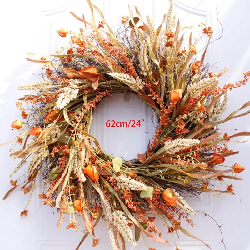 24 inch Artificial Fall Harvest Fall wreaths autumn wreath for Front door Wedding Wall Home Thanksgiving Decor
24 inch Artificial Fall Harvest Fall wreaths autumn wreath for Front door Wedding Wall Home Thanksgiving Decor