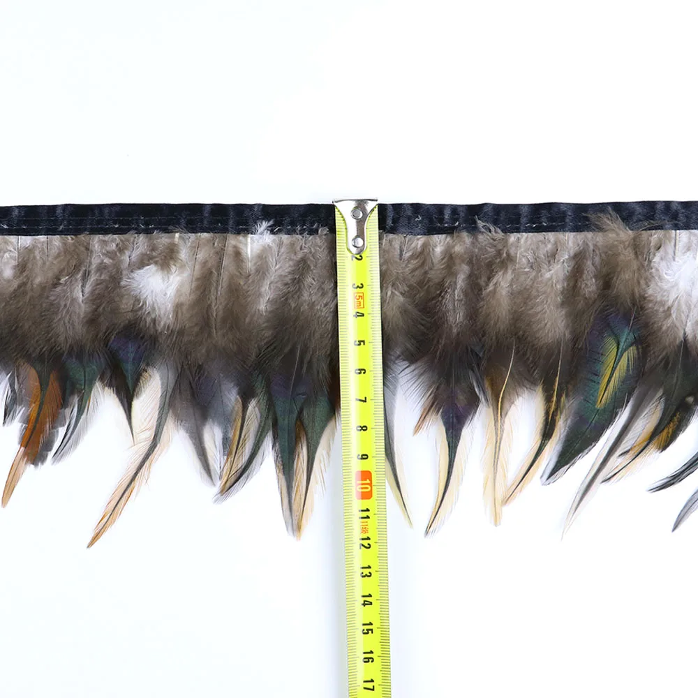 New Natural Rooster Feather Fringe Trims Dyed Black Pheasant Plumes Ribbon for Craft Wedding Skirt Sewing 6-8 inches 1 Meters
New Natural Rooster Feather Fringe Trims Dyed Black Pheasant Plumes Ribbon for Craft Wedding Skirt Sewing 6-8 inches 1 Meters