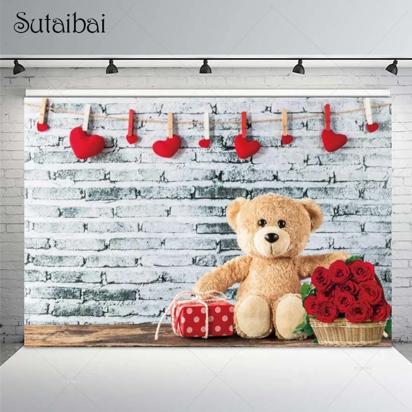 Brick Wall Photography Background Red Heart Teddy Bear Valentine S Day Baby Girls Birthday Party Portrait Photographic Backdrop
Brick Wall Photography Background Red Heart Teddy Bear Valentine S Day Baby Girls Birthday Party Portrait Photographic Backdrop