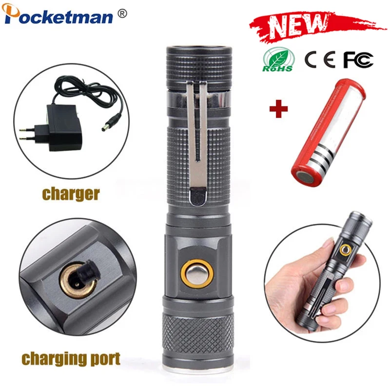 Portable 80000Lumens LED Flashlight Zoomable XM-L T6 Flashlight 3 Modes Direct Charging Torch Aluminum use 18650 Battery Lamp
Portable 80000Lumens LED Flashlight Zoomable XM-L T6 Flashlight 3 Modes Direct Charging Torch Aluminum use 18650 Battery Lamp