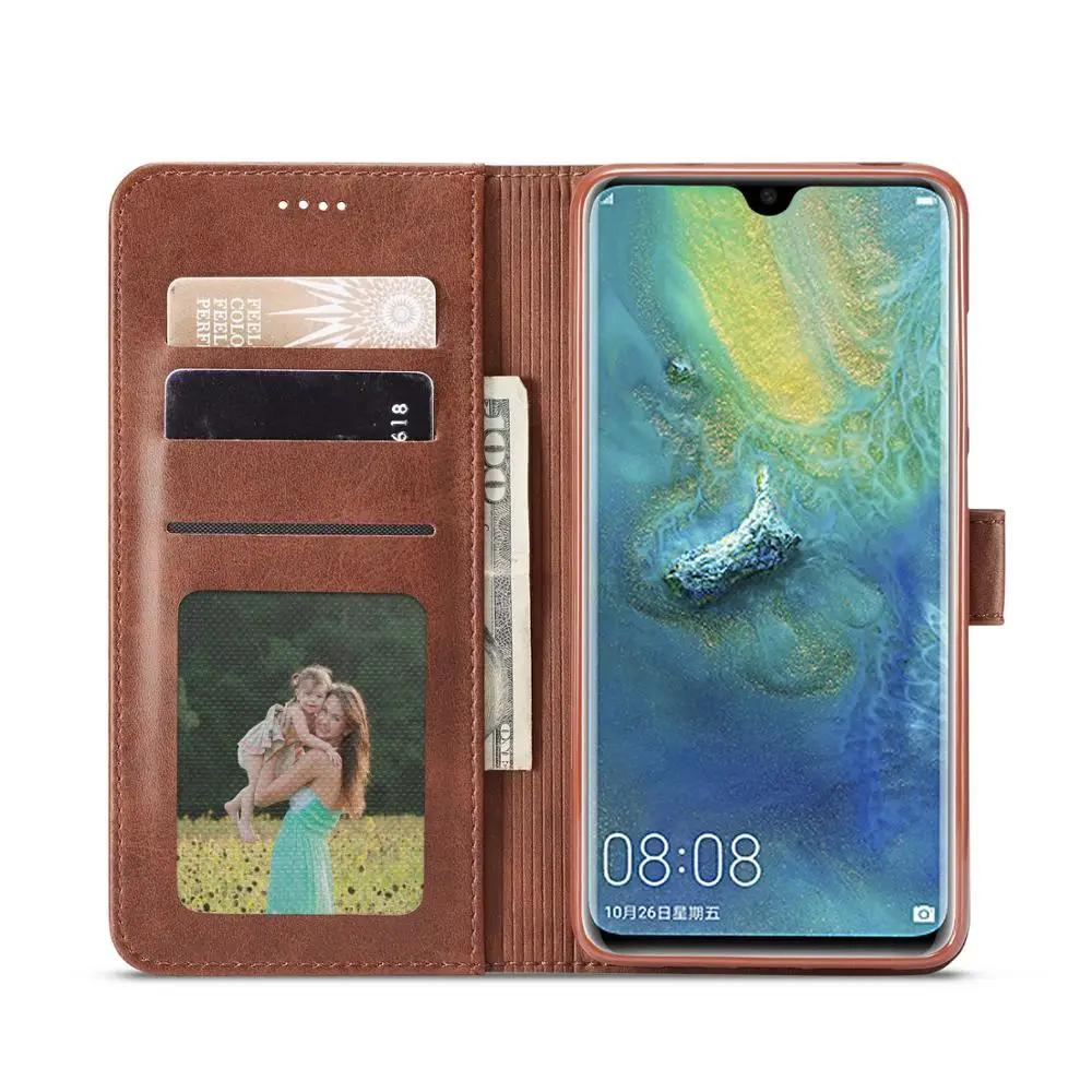 Роскошный Магнитный деловой чехол для телефона Huawei Mate 20 Pro с отделениями карт